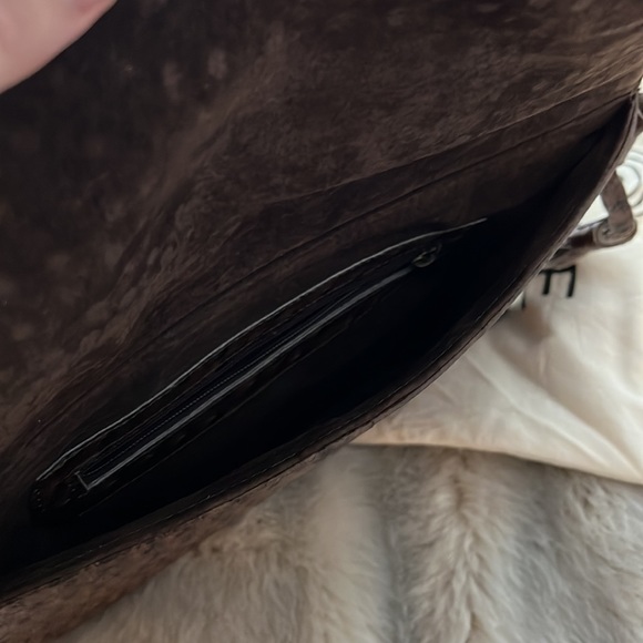 Mexican hand made brown leather clutch - Picture 3 of 3